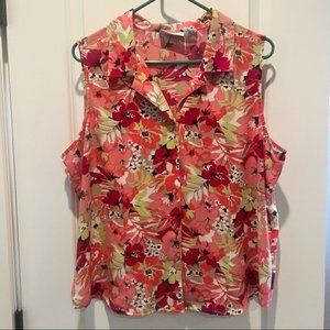 JACLYN Smith Sleeveless Blouse. 100% polyester. Sz XL. Like new.